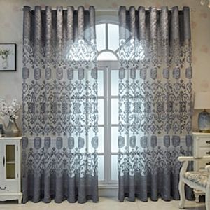 Sheer Curtains Window Curtains Panels Farmhouse For Living Room Bedroom,Voile Curtain Outdoor Vintage French Embroidered Curtain Drapes miniinthebox