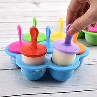 7 Holes DIY Ice Cream Ice Pops Mold Food Grade Silicone Popsicle Mould Icemaker Baby DIY Food Supplement Tools Fruit Shake Accessories miniinthebox - thumbnail