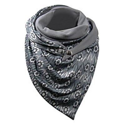 Women's Infinity Scarf Daily Wear Gray Scarf Floral miniinthebox