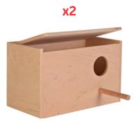 Trixie Wooden Nesting Box For Birds - Natural 13X12X21cm (Pack Of 2)