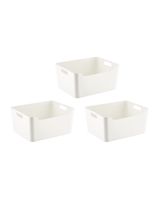Keyway Small Storage Box White Set of 3 Keyway Small Storage Box White Set of 3