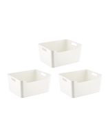 Keyway Small Storage Box White Set of 3 - thumbnail