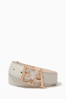 EA Macro Logo Belt in Deer-printed Leather EA Macro Logo Belt in Deer-printed Leather