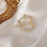 south korea ins hairpin bangs top clip zircon flower wreath hair carson fairy clip girl side clip headdress Lightinthebox - thumbnail