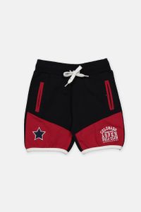 Kids Boys Drawstring Three Pocket Shorts  Black/Red