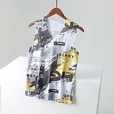 Men's Tank Top Vest Top Undershirt Color Block V Neck Street Vacation Sleeveless Clothing Apparel Fashion Designer Basic Lightinthebox