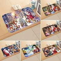 Santa Claus Doormat Decoration 3D Carpet Water Absorbent Non slip Doormat Entrance Bathroom Mat Christmas Carpet Cartoon Children's Floor Mat New Year Gift Decoration Entrance Doormat Lightinthebox - thumbnail