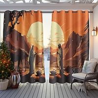 Waterproof Outdoor Curtain Privacy, Sliding Patio Curtain Drapes, Pergola Curtains Grommet For Gazebo, Balcony, Porch, Party Lightinthebox - thumbnail