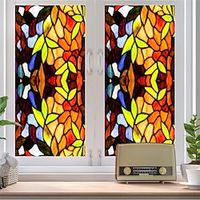 1PC Colorful Retro Window Glass Electrostatic Stickers Removable Window Privacy Stained Decorative Film for Home Office miniinthebox - thumbnail