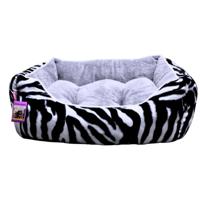 Coco Kindi Zebra Stripe Washable Sofa Fur Bed For Dogs & Cats - Size 2 - 48 X 55 X 15Cm