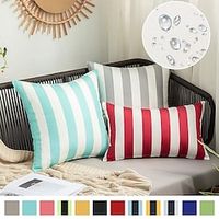 Outdoor Waterproof Throw Pillow Striped Print Anti-fading Tent Garden Patio Cushion Cover Lightinthebox - thumbnail