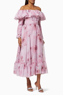 Floral Off-shoulder Dress Floral Off-shoulder Dress