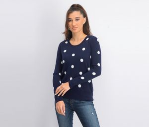 Womens Polka Dot Pullover  Navy/Blue