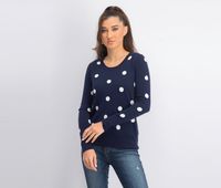 Womens Polka Dot Pullover  Navy/Blue - thumbnail