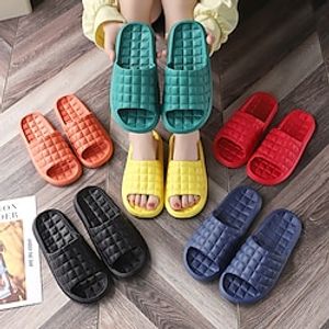 Plaid Soft Sole Slides Women Indoor Home Slippers Summer Soft Comfortable Non-slip Flip Flops Bath Slippers Couple Family Flat Shoes Hotel Sandals Lightinthebox