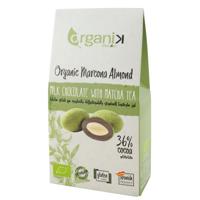 Organik Chocolate Coated Almond Matcha Tea 30 Gr Carton