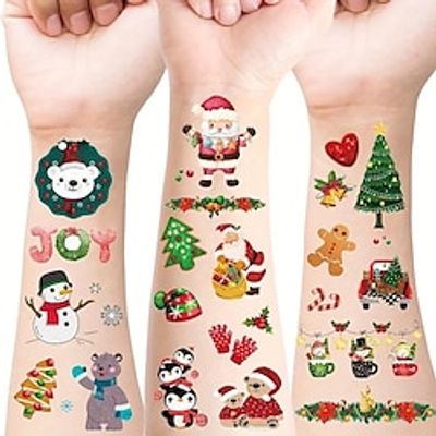 12pcs Santa Claus Christmas Tree Stickers for School Cartoon for Kids Lightinthebox