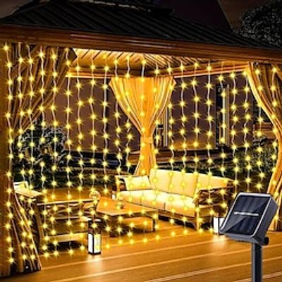 1 Pack 300200100 LED Solar Curtain Light Outdoor, Remote Control, 8 Lighting Modes, Fairy Lights, IP65 Waterproof, Copper Wire Lights Christmas Party Wedding Home Bedroom Garden Wall Decor Lightinthebox 1 Pack 300200100 LED Solar Curtain Light Outdoor, Remote Control, 8 Lighting Modes, Fairy Lights, IP65 Waterproof, Copper Wire Lights Christmas Party Wedding Home Bedroom Garden Wall Decor Lightinthebox