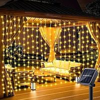 1 Pack 300200100 LED Solar Curtain Light Outdoor, Remote Control, 8 Lighting Modes, Fairy Lights, IP65 Waterproof, Copper Wire Lights Christmas Party Wedding Home Bedroom Garden Wall Decor Lightinthebox - thumbnail