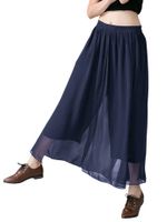 O-NEWE Women Pure Color Chiffon Palazzo Pants