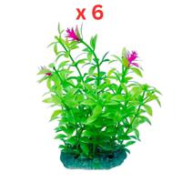 Aquarium Plastic Plant -M415-W7XH13 Cm Pack Of 6