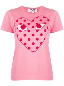 Comme Des Garçons Play polk-dot heat print T-shirt - PINK
