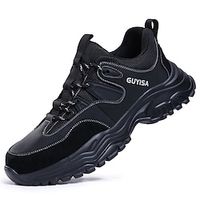 Men's Sneakers Steel Toe Shoes Work Sneakers Safety Shoes Sporty Outdoor Office  Career Tissage Volant Breathable Comfortable Lace-up Black Spring Fall Lightinthebox - thumbnail