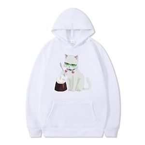 Inspired by Animal Cat Hoodie Cartoon Manga Anime Front Pocket Graphic Hoodie For Men's Women's Unisex Adults' Hot Stamping 100% Polyester Casual Daily Lightinthebox