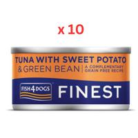 Fish4Dogs Finest Tuna With Sweet Potato & Bean Adult Wet Dog Food 85g (Pack Of 10)