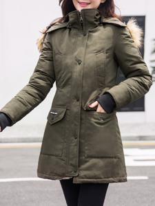 Warm Winter Solid Faux Fur Hooded Coat