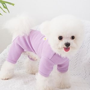 Dog Cat Jumpsuit Flower / Floral Fashion Cute Sports Casual / Daily Dog Clothes Puppy Clothes Dog Outfits Soft Green Purple Rosy Pink Costume for Girl and Boy Dog Cloth XS S M L miniinthebox