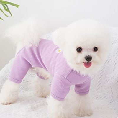 Dog Cat Jumpsuit Flower / Floral Fashion Cute Sports Casual / Daily Dog Clothes Puppy Clothes Dog Outfits Soft Green Purple Rosy Pink Costume for Girl and Boy Dog Cloth XS S M L miniinthebox