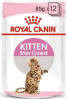 Royal Canin Feline Health Nutrition Kitten Sterilised Gravy Wet Food Pouches Cat Food 85g x 12 pcs