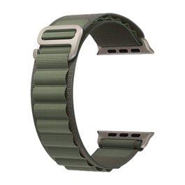 Hyphen HWS-AULGN496562 CLARKE Reinforced Nylon Watch Band for Apple Watch Ultra 49mm, Green (Large)