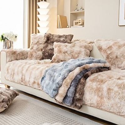 1pc Gradient Velvet Sofa Slipcover, Dog-friendly Sofa Cover Couch Cover, Plush Sofa Protective Cover, Plush Furniture Protector Cover Bedroom Office Living Room Home Decoration Lightinthebox