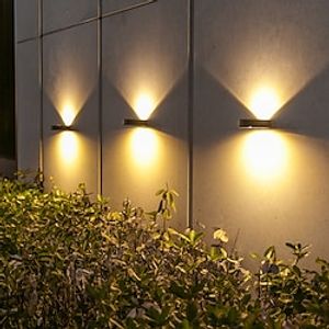 Solar Wall Light Outdoor Home Lighting Street Light Balcony Atmosphere Wall Wash Spot Light Garden Step Fence Courtyard Waterproof Landscape Lamp Lightinthebox