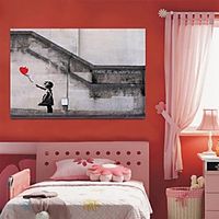 Wall Art Canvas Prints Painting Artwork Picture Black White Girl Balloon Home Decoration Décor Rolled Canvas No Frame Unframed Unstretched Lightinthebox - thumbnail