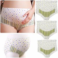 Cozy Cotton Breathable Printing Pregnant Panties High Waist Maternity Underwear For Women