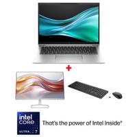 HP Elite Book 840 Intel Core Ultra 7-155U 16GB RAM 512GB SSD Intel Integrated Graphics 14" WUXGA Windows 11 Pro Business Laptop - Silver + HP 230 Wireless Mouse and Keyboard Combo & HP Series 5 23.8 inch FHD White Monitor - 524sw [EB 840 + BUNDLE]