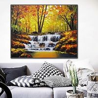 Oil Painting Hand Painted Horizontal Landscape Floral / Botanical Contemporary Modern Rolled Canvas (No Frame) miniinthebox - thumbnail