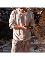 Men's Simple Cotton Breathable Long Sleeve T-Shirt - thumbnail
