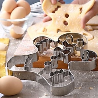 1pc, Extra Large Gingerbread Man Cookie Cutter, Stainless Steel Pastry Cutter, Christmas Linzer Cookie Cutter, Biscuit Molds, Baking Tools, Kitchen Accessories, Xmas Decor Lightinthebox