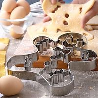 1pc, Extra Large Gingerbread Man Cookie Cutter, Stainless Steel Pastry Cutter, Christmas Linzer Cookie Cutter, Biscuit Molds, Baking Tools, Kitchen Accessories, Xmas Decor Lightinthebox - thumbnail