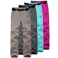 Women's Convertible Pants / Zip Off Pants Hiking Pants Trousers Summer Outdoor Water Resistant Quick Dry Multi Pockets Lightweight Nylon 2 Zipper Pocket Pants / Trousers Bottoms Army Green Fuchsia miniinthebox - thumbnail