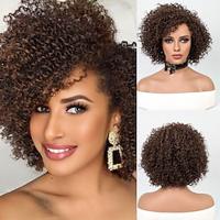 Synthetic Wig Afro Curly Bob Wig 10 inch Dark Brown Synthetic Hair Women's Dark Brown Lightinthebox