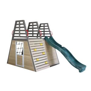 Megastar Adventure Playbox Backyard Wooden Playground With Plastic Slide And Climbing Wall - 313 X 160 X 195 Cm