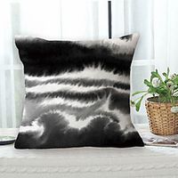 Black White Double Side Cushion Cover 1PC Soft Decorative Square Throw Pillow Cover Cushion Case Pillowcase for Sofa Bedroom Livingroom Outdoor Superior Quality Machine Washable Outdoor Cushion for Sofa Couch Bed Chair miniinthebox - thumbnail
