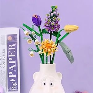 Bouquet Set Mini Artificial Flower Building Blocks DIY Bouquet Building Blocks Rose Bouquet Pot Decoration Model Valentine's Day Gifts For Lovers And Girls Mother's Day Birthday Gifts Lightinthebox