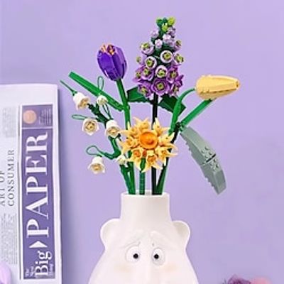 Bouquet Set Mini Artificial Flower Building Blocks DIY Bouquet Building Blocks Rose Bouquet Pot Decoration Model Valentine's Day Gifts For Lovers And Girls Mother's Day Birthday Gifts Lightinthebox