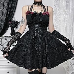 Retro Vintage Punk  Gothic Dress A Line Dress Goth Girl Women's Cosplay Costume Masquerade Party Dress miniinthebox